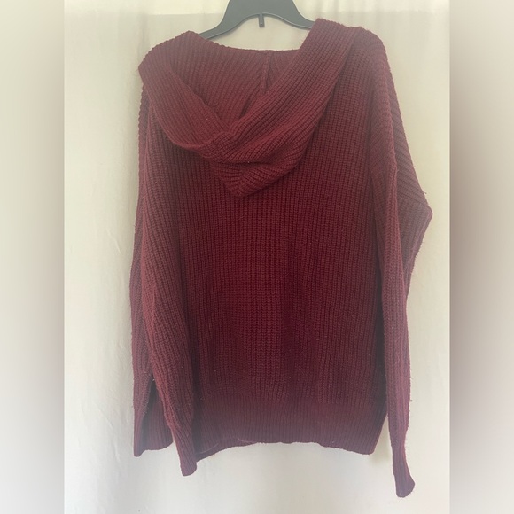 Purple v neck hooded sweater - Picture 3 of 3